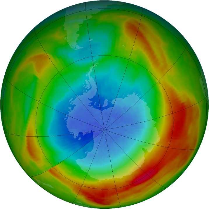 Antarctic ozone map for 09 October 1981